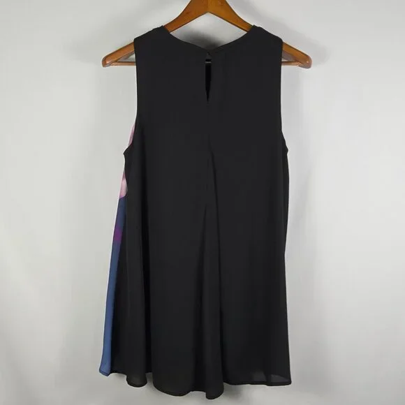 Alfani Navy Tunic with Purple Floral Front Panel - Picture 2 of 9